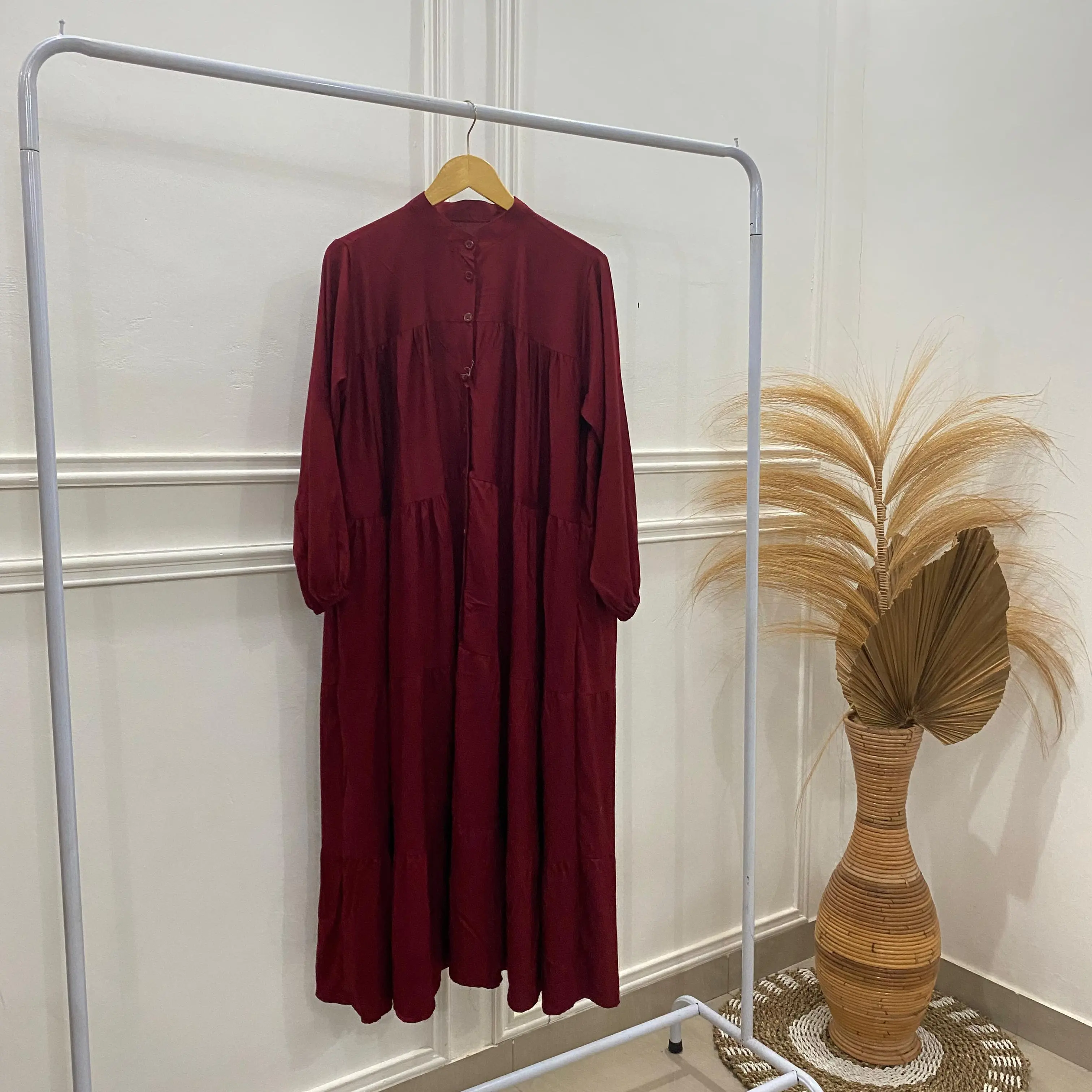 Jesika Midi Dress Rayon Twill Kondangan Terbaru 2024  Simpel Busui Friendly Full kancing