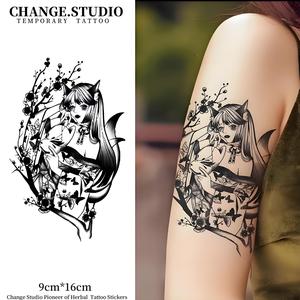 Hình Xăm Tạm Thời, Hình Xăm Cô Gái Cáo, Kéo Dài Trong 15 Ngày, Không Thấm Nước, Không Lo Sợ Ma Sát. Miếng Dán Hình Xăm