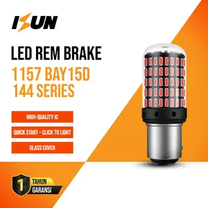 iSUN 144-Series Lampu LED Rem Brake 1157 BAY15D 144SMD 3014 DC12V/10W