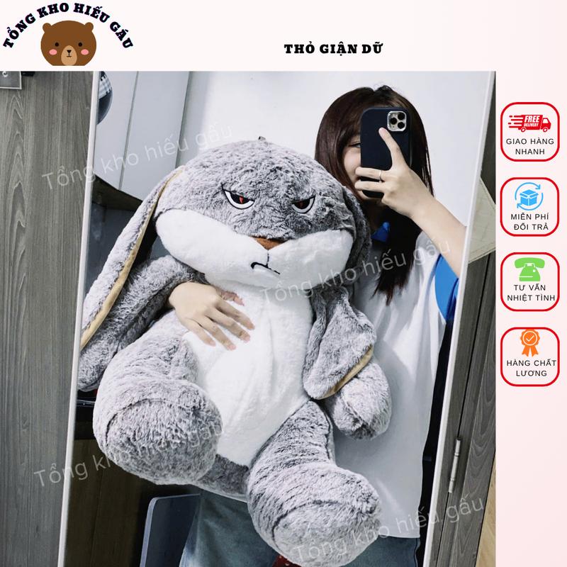 Gấu bông thỏ giận dỗi thỏ quạo Khổ vải 90cm lông Q.cc cao cấp nhập khẩu