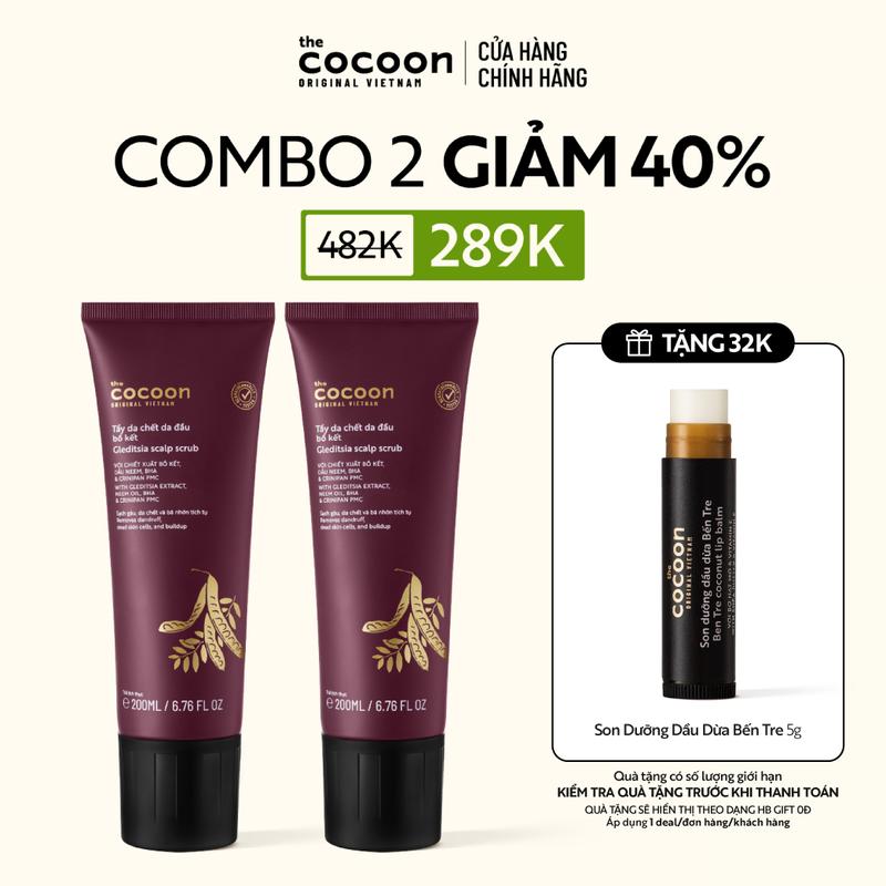 COMBO 2 Tẩy da chết da đầu bồ kết Cocoon 200ml
