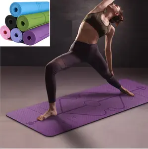 1830*610*6Mm Tpe Yoga Mat With Position Line Fitness