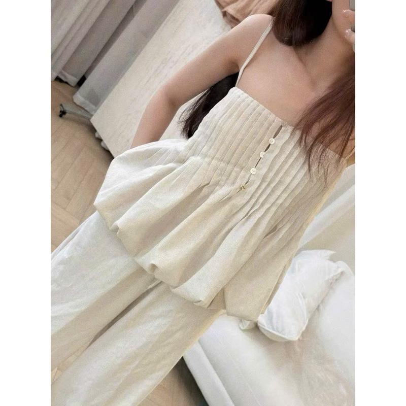 BIGSIZE HIẾU HIẾU (55-95KG) - Set thời trang nữ Áo 2 dây dáng bí + Quân suông dài thoải mái S558