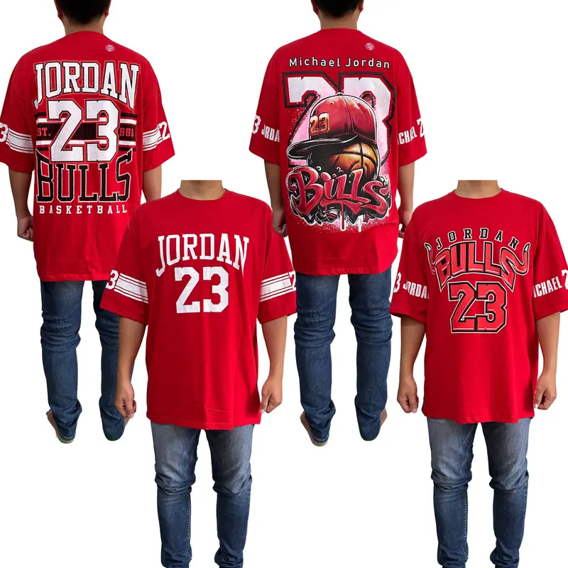 Oversize Pria Merah Sky Jor 23 Baju Kaus Cowok Bahan Katun Premium Lembut Keren Oblong Motif Dewasa 1