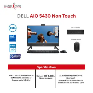 SMARTINDO - DELL AIO 5430 Non Touch	Core 5-120U, 8GB, 512GB SSD, OHS 2024 + M365,WIN11HSL, 3YR