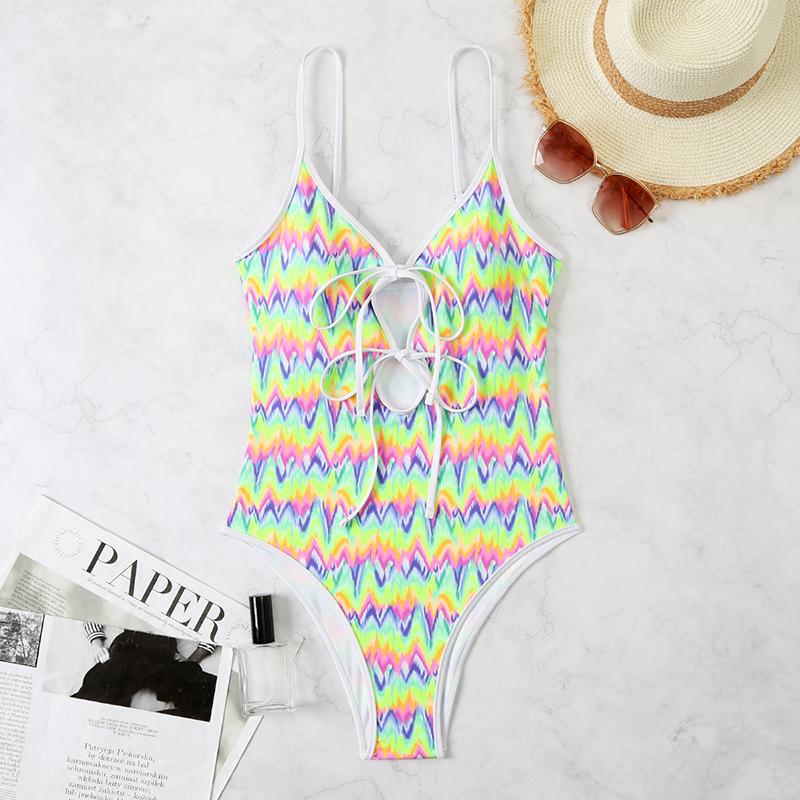 Product Introduction of One Piece Swimsuits for Women Tummy  Bathing Suits Cute Keyhole Swimwear 3