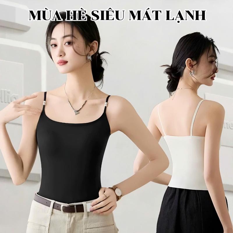 Áo Bra 2 Dây Nữ Đúc Su Mát Lạnh Mút Liền Dây Vai Ngọc Trai Gợi Cảm 8020 | Không Đường May - Không Gọng – Không Hằn