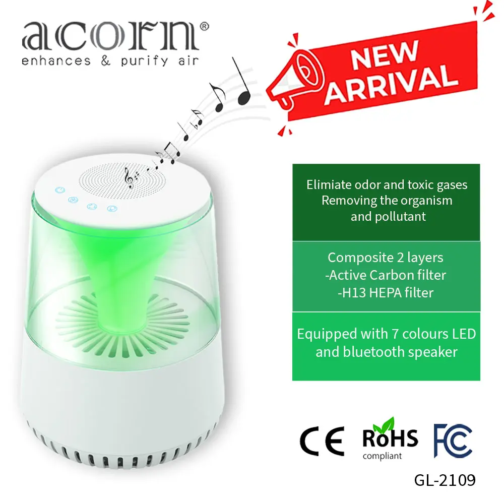 Acorn Air Purifier GL-2109 with Bluetooth Speaker | Medical Grade HEPA 13 Filter | 99.95% Filtering Efficiency | PM2.5