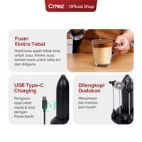 Gambar Cypruz 3in1 Milk Frother Elektrik Pengocok Susu USB Type-C Foam Latte Cappuccino dari Cypruz Kitchenware Kota Administrasi Jakarta Utara 2 Tokopedia