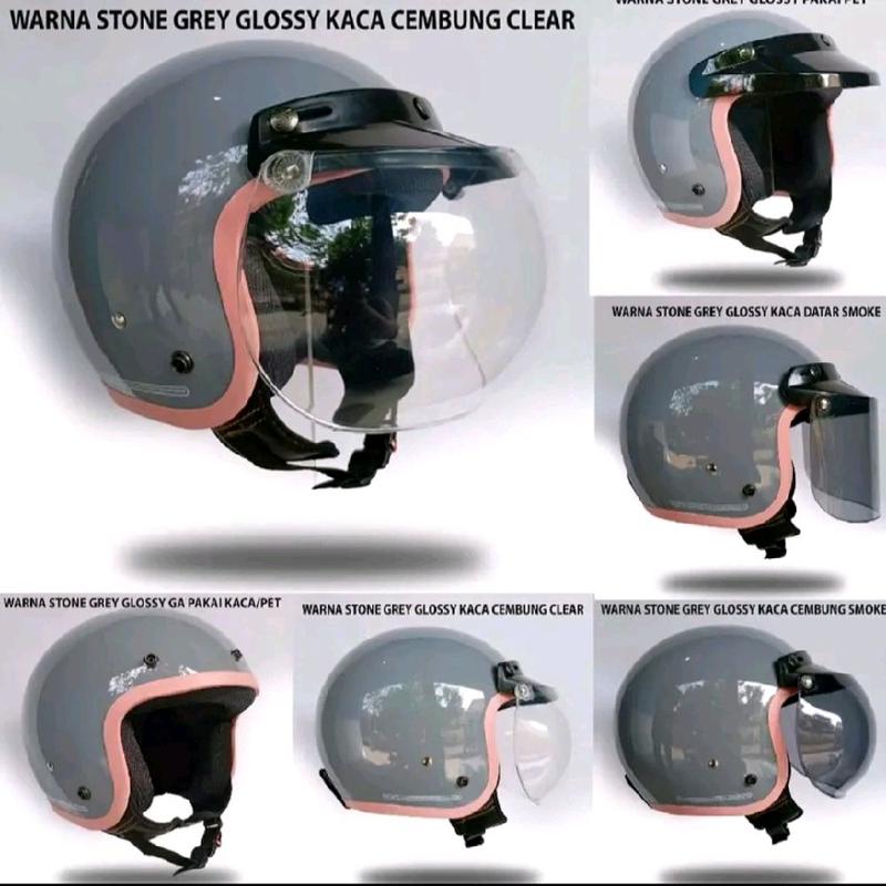 helm bogo solid hijab list pink warna polos pelingdung kepala saat berkendara motorcycle SNI ukuran universal (menyesuaian M,L,XL) cargloss keren 5