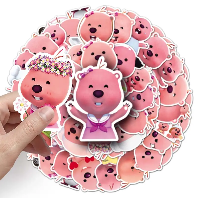 50/10 miếng Loopy sticker, siêu dễ thương, không thấm nước, thích hợp cho máy tính xách tay, điện thoại, ô tô, mũ bảo hiểm 6