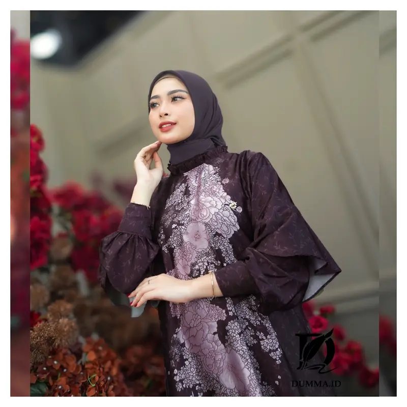 Niseko Auntentik Dress - silk parita Printing by Dumma 6