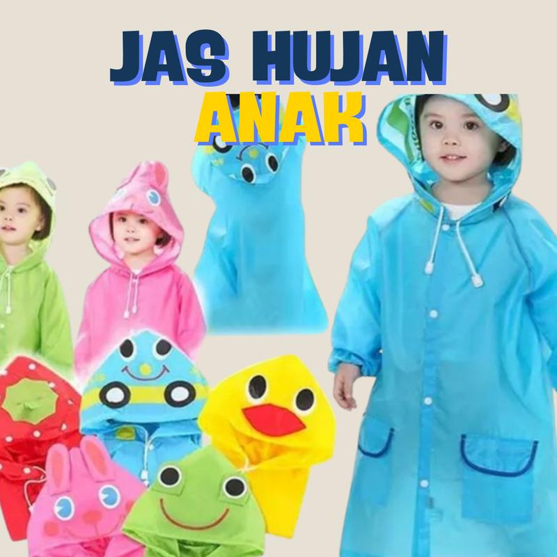 Jas Hujan Anak Tanpa Bawahan (ponco) dengan Karakter Lucu 0