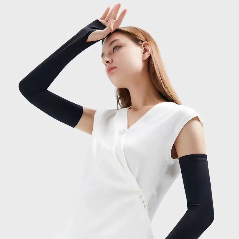Outdoor Sports Sleeves Sun protection sleeves for men and women, ice silk sleeves for summer, outdoor driving and cycling gloves, 1 pair