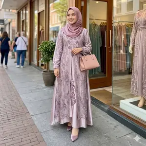 Gamis muslim tile bordir ful Payet