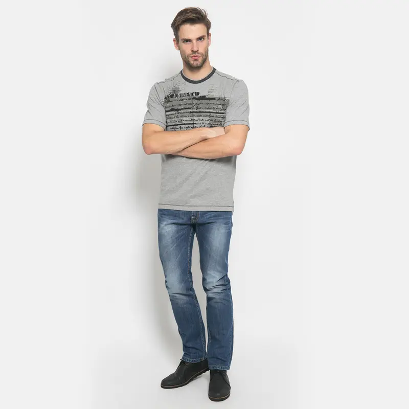 LGS - Regular Fit - Kaos Casual - Gambar Sablon - Abu - CTS.222.M2677.21.C 3