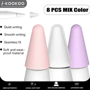 8 PCS Premium Silicone Pencil Tip Cover for Apple Pencil 1st/2nd Gen & Pro 2024, Silicone Nib Cover Protector with High Sensitivity/Low-Noise Writing