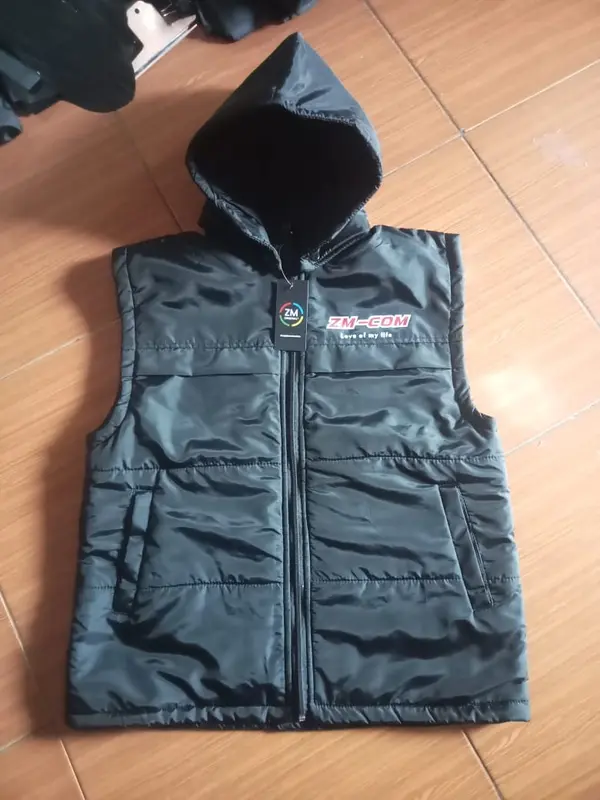 aket rompi pria / jaket rompi parasut / jaket rompi motor Hitam  Casual Dewasa Keren Tebal  Tebal 2