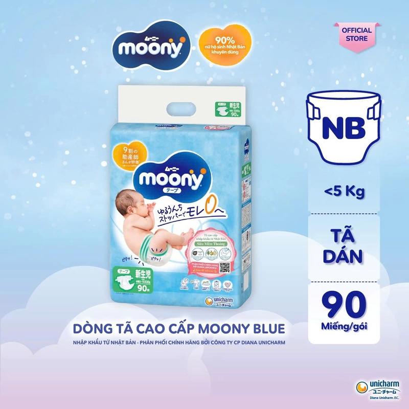 Bỉm dán, Bỉm quần Moony Xanh cao cấp nhập khẩu Chính Hãng Nhật Bản đủ size cho…