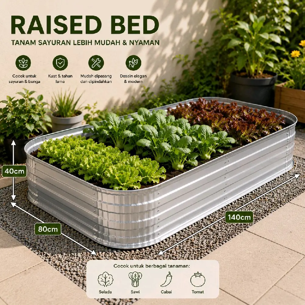 raised bed 140 x 80 x 40 cm