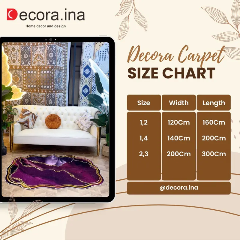 (VOL2) 200x140CM KARPET ESTETIK POLIESTER SILK 2