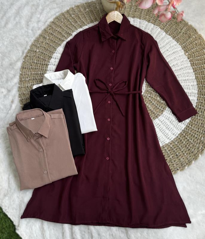 Product Introduction of Baju Long Dress Kemeja Tunik Wanita Muslim Jumbo Terbaru 2024 Kekinian Polos By Azka 37