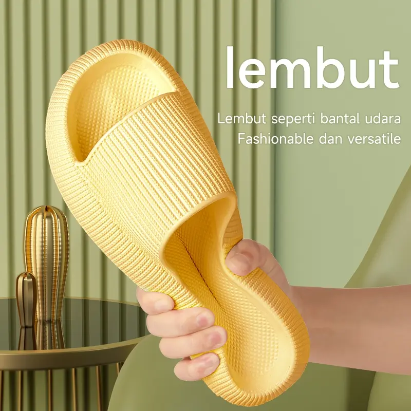 Sandal empuk Wanita Style Import Bahan EVA Anti Slip Sandal Rumah Sendal Kamar Mandi Cewek Elastis Empuk Soft Slipper Elastic 3