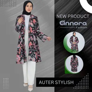 Annora - Long Outer Floral Cotton Rayon Premium Adem Lembut