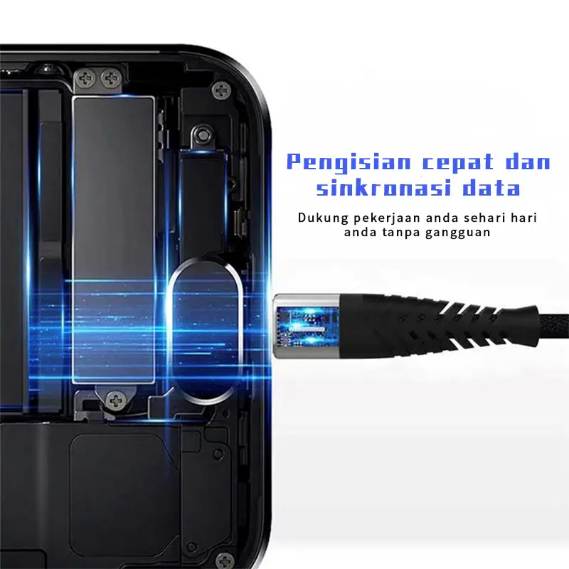 Kabel Pengisian Cepat 120W dengan Panjang 3.0A Kabel data Fast Charging USB Micro / USB Type C 1M Kabel Pengisi Daya untuk Samsung Xiaomi Vivo Oppo Huawei Quality Dikepang Kabel Data 4