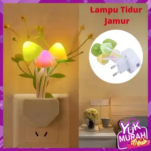 YMM_COD- Lampu Tidur Jamur Avatar Sensor Mushroom Lamp LED Night Lampu Hias Kamar Colokan Dinding Warna Unik