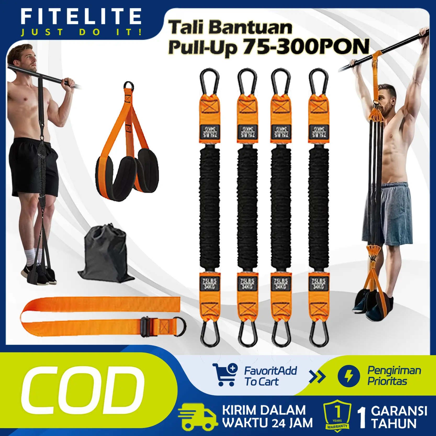 【BISA DIPAKAI DI PINTU!】Belt Pembantu Pull Up + Tali Karet Elastis! Bahan Anti Putus/Pull Up Assistance Bands Heavy Duty Resistance Band/Stasiun Dip Bar Pull Up fitness GYM/Weight Lifting exercise