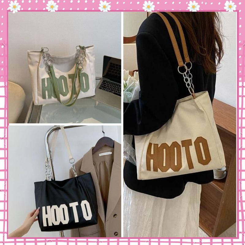 Túi công sở nữ túi tote kẹp nách đeo vai đi làm đi học hoàn tiết thêu chữ HOOTO phong cách trẻ trung Bachhoaonline68 011