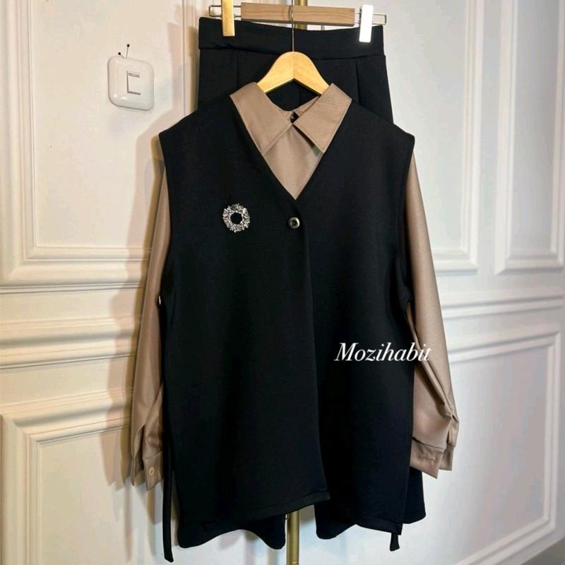 Rumi one set celana setelan wanita ( Vest + Celana ) 2