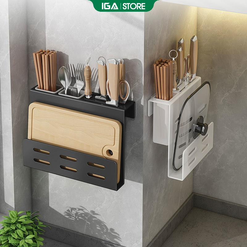 Kệ để dao thớt đa năng treo tường, đựng đũa, muỗng thìa  - GM204