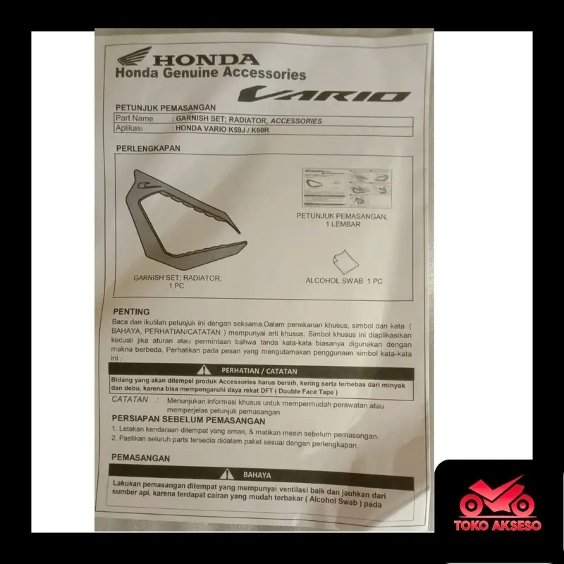 Garnish Cover Radiator Honda New Vario 125 & 150 Esp Chrome Original Honda (2018 - Sekarang) aksesoris motor 3