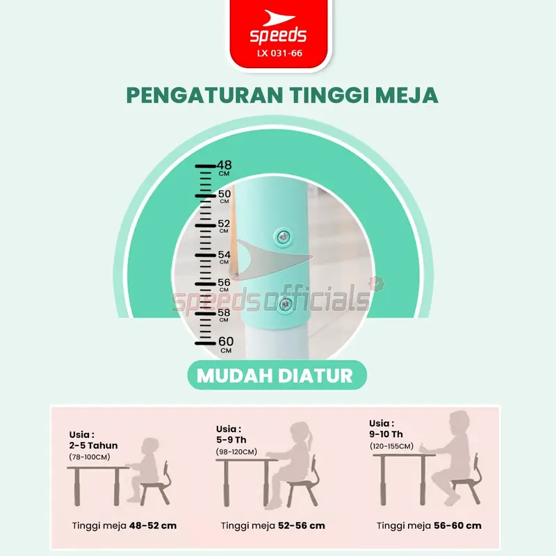 SPEEDS Meja Belajar Anak Colorful Bulan Moon Table Meja TK Paud Warna Warni Kids Table 031-66 4
