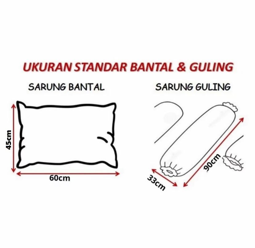 Sarung Bantal Resleting Paket isi 4pcs Sarung Bantal + 2pcs Sarung Guling Bahan Katun Nyaman Untuk Tidur