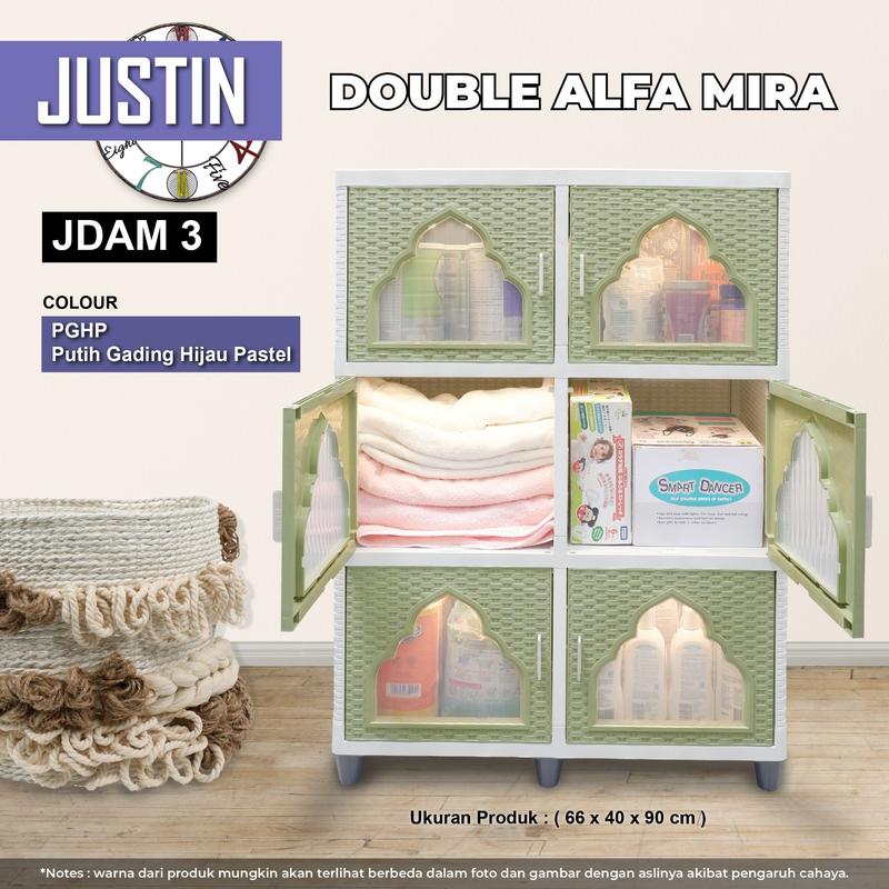 Double Club Flip Susun 3 - Lemari Plastik - Pintu Geser -  Laci  Minimalis -  Penyimpanan Serbaguna - Cabinet Pakaian - Kabinet Baju - Tahan Lama - Tahan air - Tidak Hitam Furniture 6