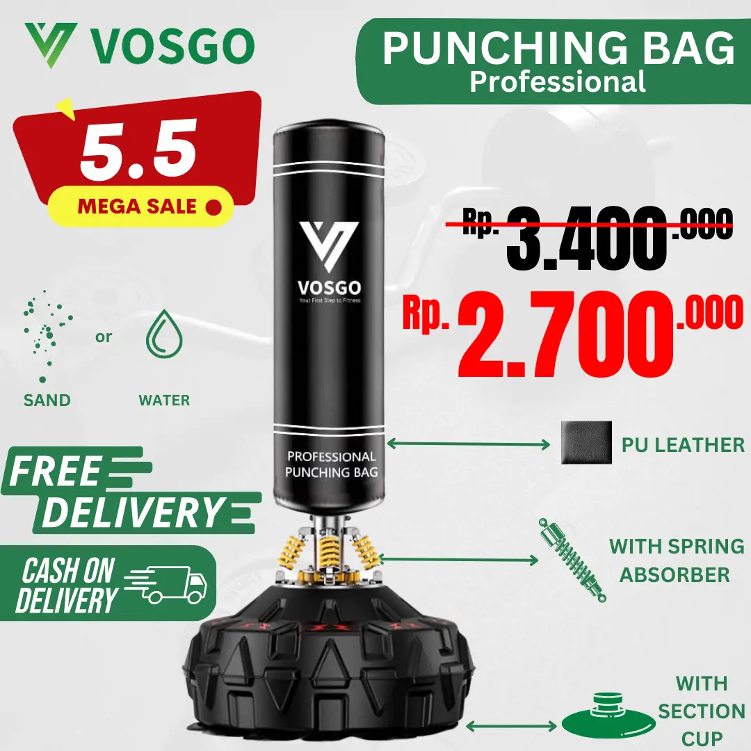 VOSGO Fitness Punching Bag Stand Samsak Tinju Berdiri Boxing Murah