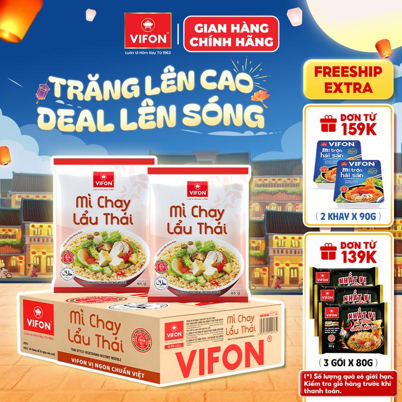Thùng 30 gói Mì Chay Lẩu Thái VIFON 65gr/ Gói