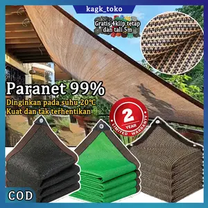 【Jaminan】Paranet 99% Lebar 2/3/4/5/6 Meter Shading Net Nylon Anti Panas Hitam/Warna Kopi/Hijau