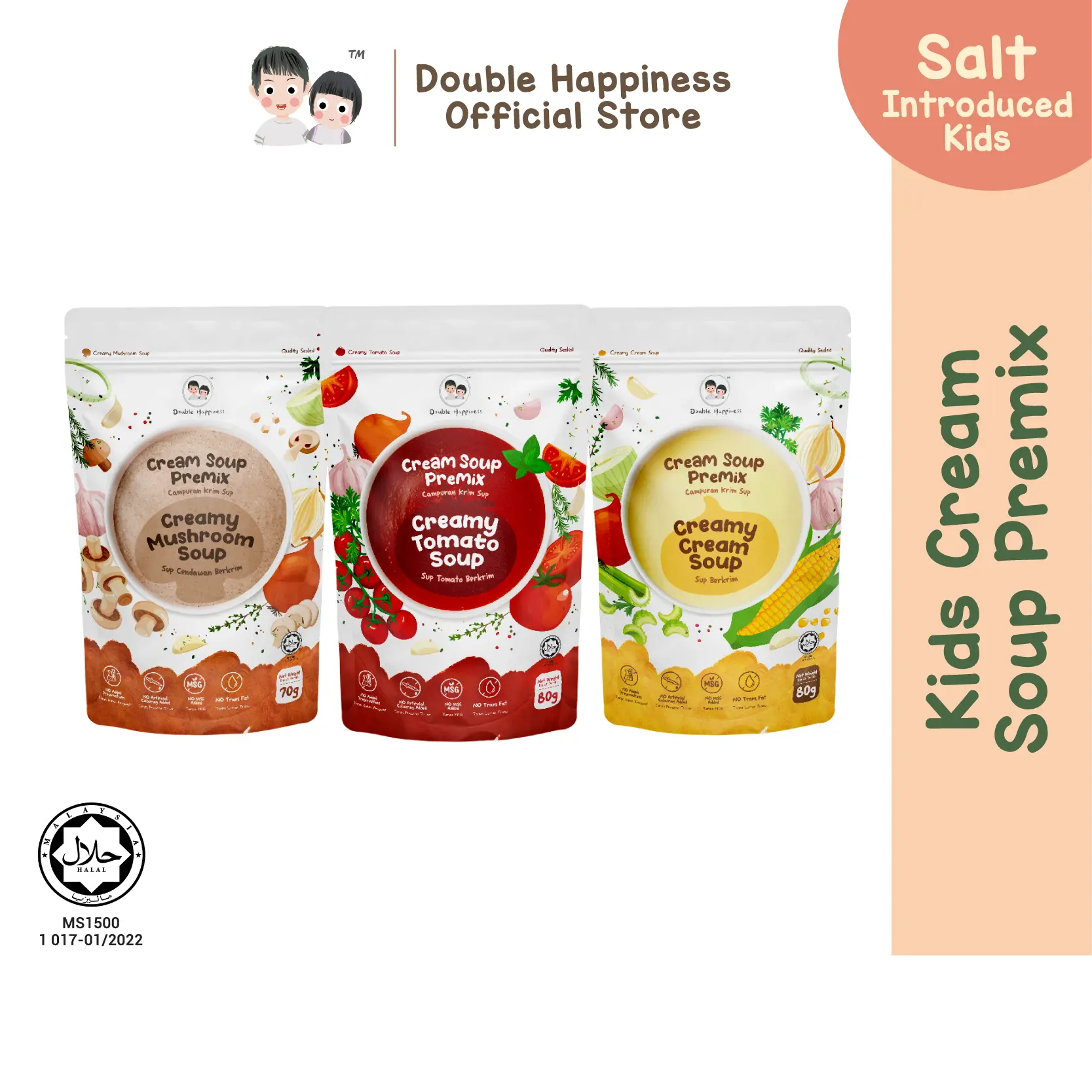 Double happiness cream soup powder / seasoning powder / NO ADDED MSG / Suitable for salt introduced kids