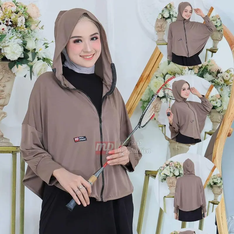 HIJAB JAKET SPORT HOODIE OLAHRAGA RESLETING 2 IN 1 GAYA STYLISH KEREN 0