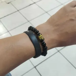 Gelang Kesehatan Original Bio Energi Laki-laki Perempuan batu alam Giok Jade Bracelet Pembawarejeki Aksesoris Hitam Elegan Bracelets pria & wanita