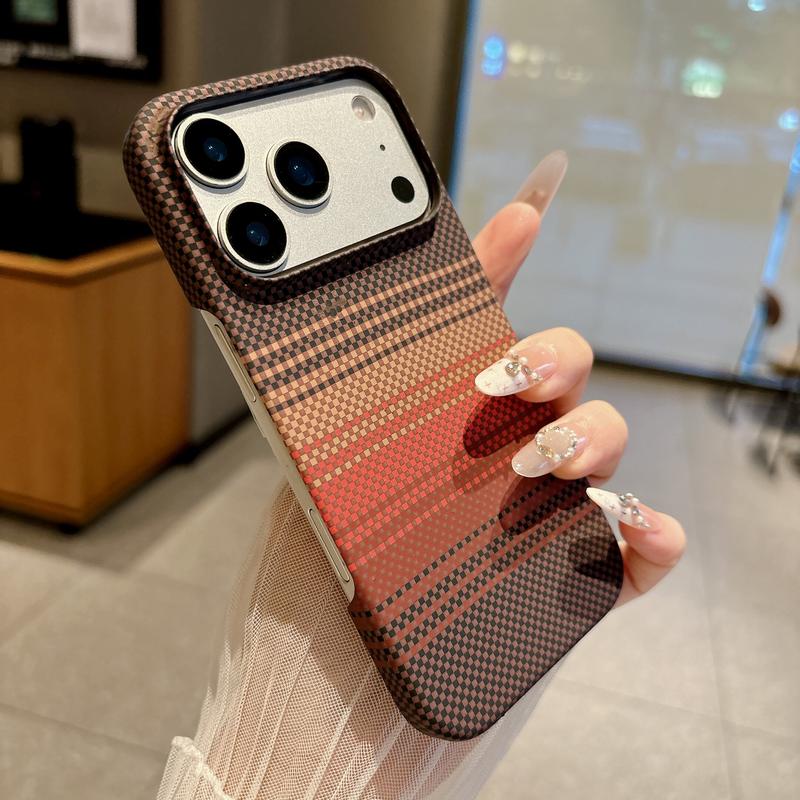 Họa tiết sợi cacbon, Kevlar, siêu mỏng, bao da điện thoại nửa bao phủ cho iPhone 18 Pro Max, 17 Pro, Air, 16 Plus, 15 Pro, 14, 13, 12/11, chống rơi, cao cấp, dành cho nam và nữ, vỏ cứng.
