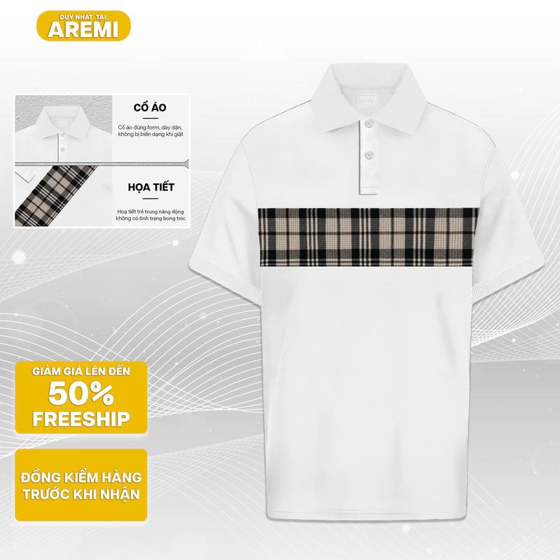 Áo polo nam tay ngắn cổ trụ AREMI vải cotton mềm mịn cao cấp thiết kế trẻ trung thanh lịch APL0013