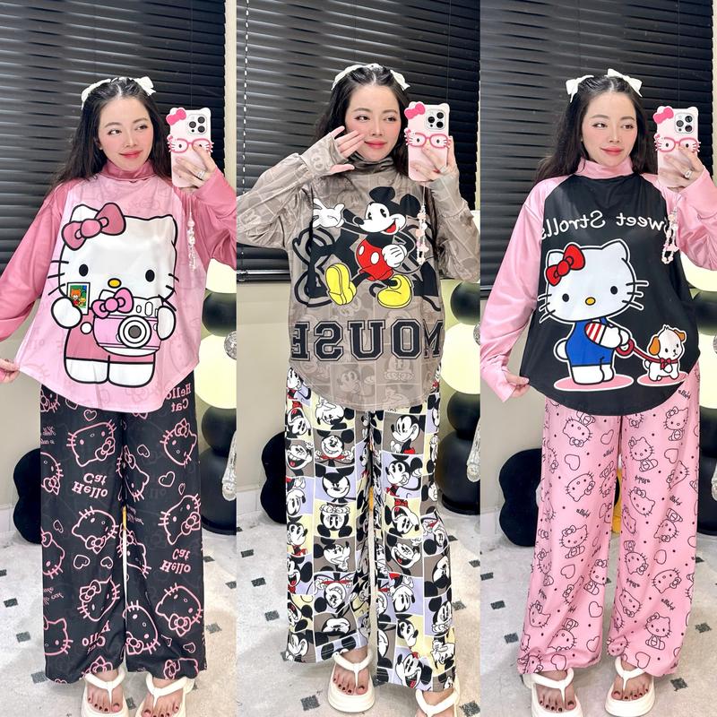 Bộ ủ kem tay dài quần dài(thun tăm lạnh) Bigsize Phương Tipi