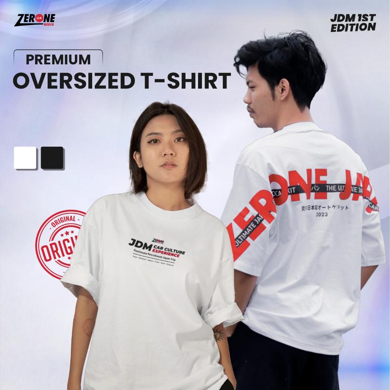 Product Introduction of Zerone T-Shirt JDM 1st Edition Putih Oversize Kaos Oblong Distro Lembut Baju Atasan Pendek Polos Pria Wanita Katun Combed Dewasa Surfing Sablon Cowok 1