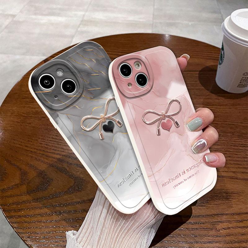 Ốp Điện Thoại Di Động Thiết Kế Hình Nơ Tình Yêu Màu Đen, Thích Hợp Cho iPhone Pro Max, 6, 7, 8, SE 2020, 11, 12, 13, 14, 15, XR, XS Max, Plus, mini, Được Làm Bằng Silicon Lì Và Mềm, Mặt Thẳng, Bảo Vệ Toàn Diện Dễ Thương