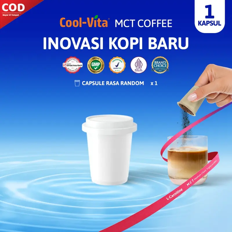[FREE GIFT DHA Collagen Gummy] Coolvita MCT Coffee Capsule isi 1 Kapsul - Kopi Rasa Random (1) 0
